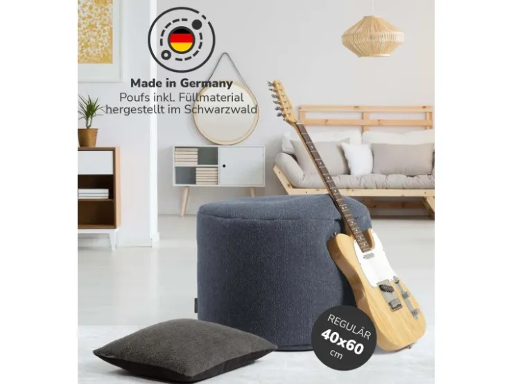mokebo Pouf Hocker o Sitzhocker Der Ruhepouf Sitzpouf aus stoff in Blau* Hocker