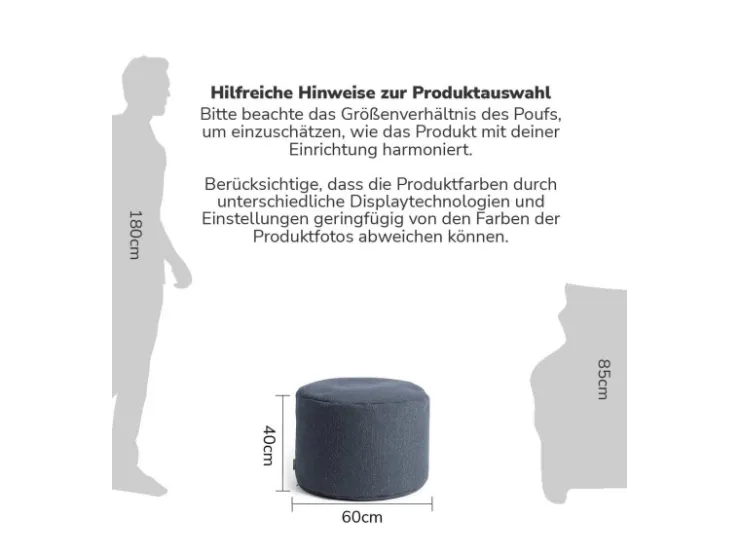 mokebo Pouf Hocker o Sitzhocker Der Ruhepouf Sitzpouf aus stoff in Blau* Hocker