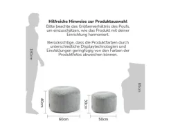 mokebo Pouf oder Sitzhocker aus Cord Der Faule Lenz Fußhocker in mit EPS-Perlen Füllung* Hocker