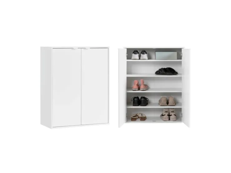 mokebo Schuhschrank Der Concierge Schuhregal mit zwei Türen Flurschrank oder Sideboard 74 cm breit in weiß* Sideboards