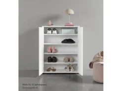 mokebo Schuhschrank Der Concierge Schuhregal mit zwei Türen Flurschrank oder Sideboard 74 cm breit in weiß* Sideboards