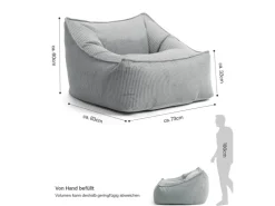 mokebo Sitzsack Sessel aus Cord Der Lümmel XXL Sitzsack Cord Sessel oder Sitz Sessel in* Sessel