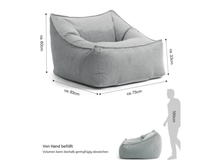 mokebo Sitzsack Sessel aus Cord Der Lümmel XXL Sitzsack Cord Sessel oder Sitz Sessel in* Sessel