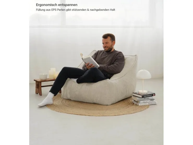 mokebo Sitzsack Sessel aus Cord Der Lümmel XXL Sitzsack Cord Sessel oder Sitz Sessel in