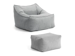 mokebo Sitzsack Sessel mit Hocker aus Cord Der Lümmel XXL Sitzsack Cord Sessel oder Sitz Sessel in* Sessel|Hocker