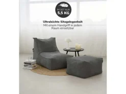 mokebo Sitzsack Sessel mit Hocker aus Cord Der Lümmel XXL Sitzsack Cord Sessel oder Sitz Sessel in* Sessel|Hocker