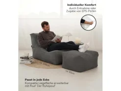 mokebo Sitzsack Sessel mit Hocker aus Cord Der Lümmel XXL Sitzsack Cord Sessel oder Sitz Sessel in* Sessel|Hocker