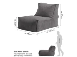 mokebo Sitzsack Sessel mit Hocker aus Cord Der Lümmel XXL Sitzsack Cord Sessel oder Sitz Sessel in* Sessel|Hocker