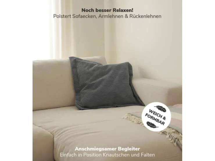 mokebo Sofakissen aus Cord Das Wölkchen Couchkissen oder Flatterkissen in
