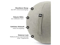 mokebo Stoff Sitzball Büro Ergonomisch Der Sportliche Sitzball mit Pumpe 65cm Breite Ergonomische Bürostuhl Alternative