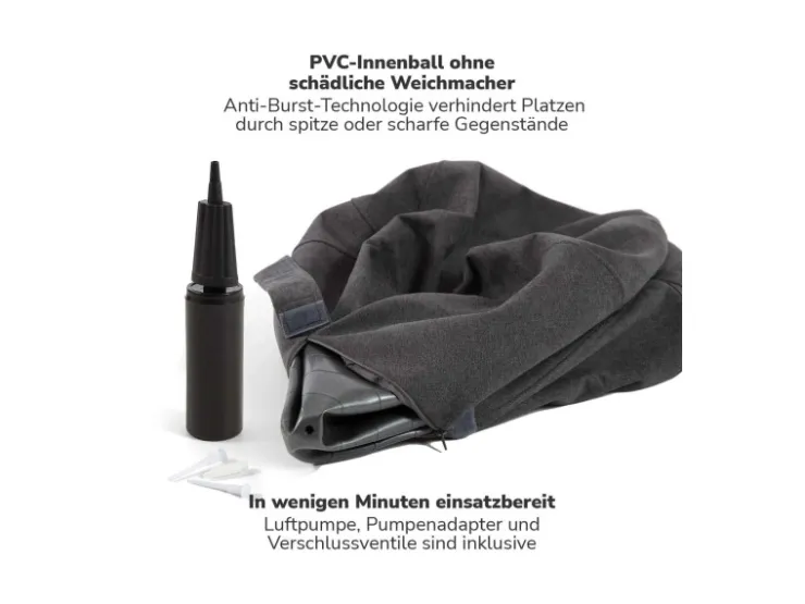 mokebo Stoff Sitzball Büro Ergonomisch Der Sportliche Sitzball mit Pumpe 65cm Breite Ergonomische Bürostuhl Alternative