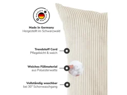 mokebo XXL Sofakissen Das Anschmiegsame Riesenkissen oder Kissen aus Cord in