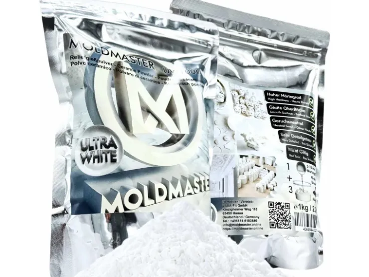 MoldMaster Gießpulver Weiß Reliefgießpulver 1kg Für Detailgetreue Reliefs Kunst Und Bastelprojekte Schnelltrocknend