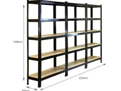 Monstershop 3 x Monster Racking T-Rax 75cm Lagerregal Schwarz mit Gratis Gummihammer* Regalsysteme