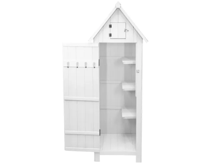 Monstershop Gartenschrank aus Holz Weiß* Eckregale