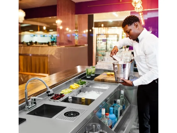 Monstershop Modulare Deluxe-Cocktailbar-Station mit Eisbrunnen