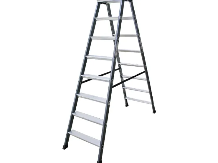 Krause Monto SePro D Stufen-Doppelleiter eloxiert 2 x 8 Stufen* Klapptritte