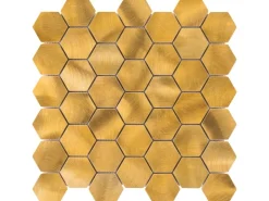 Mosaik Aluminium Gold Hexagon 30 cm x 30 cm* Mosaik