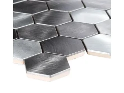 Mosaik Aluminium Silver Hexagon 30 cm x 30 cm