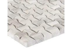 Mosaik Marmor Basket 3D poliert 30 cm x 30 cm