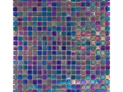 Mosaikmatte Glas Perlmutt Dunkelblau 33 cm x 33 cm