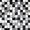 Mosaikmatte Glas Relief Schwarz Grau Weiß 30 cm x 30 cm* Mosaik