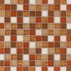 Mosaikmatte Glas und Naturstein Orange Creme 30 cm x 30 cm* Mosaik