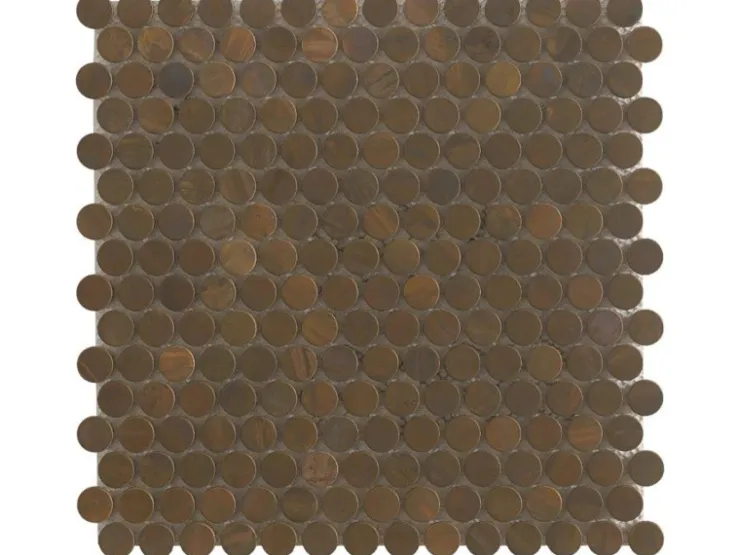 Mosaikmatte Knopf Metall Kupfer 30 cm x 30 cm
