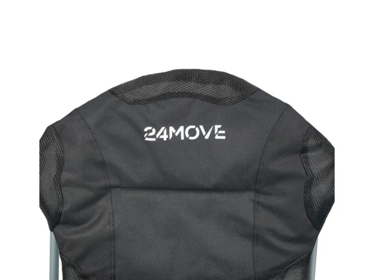 24Move Campingstuhl faltbar Klappstuhl gepolstert inkl. Tragetasche - 150kg - schwarz