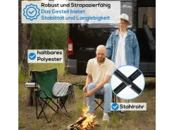 24Move Campingstuhl Faltstuhl Grün Mit Getraenkehalter Tragetasche Outdoor Faltbar Max 100Kg Anglerstuhl Polyester* Stühle