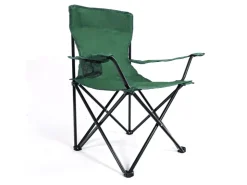 24Move Campingstuhl Faltstuhl Grün Mit Getraenkehalter Tragetasche Outdoor Faltbar Max 100Kg Anglerstuhl Polyester* Stühle