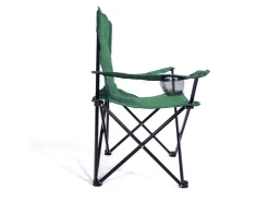 24Move Campingstuhl Faltstuhl Grün Mit Getraenkehalter Tragetasche Outdoor Faltbar Max 100Kg Anglerstuhl Polyester* Stühle
