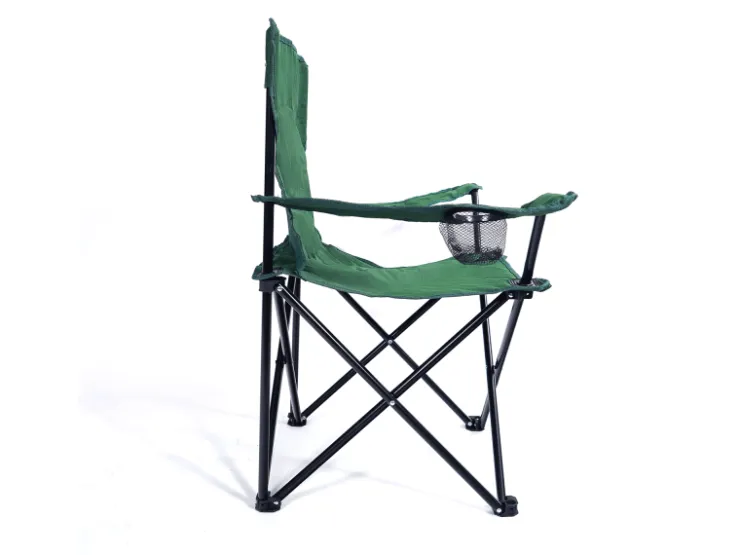 24Move Campingstuhl Faltstuhl Grün Mit Getraenkehalter Tragetasche Outdoor Faltbar Max 100Kg Anglerstuhl Polyester* Stühle