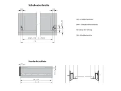 MS Beschläge Rollenführung Weiss 350 mm Schubaldenschiene Auszug
