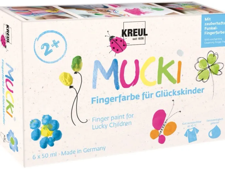 KREUL Mucki Fingerfarbe für Glückskinder 6er Set 50 ml