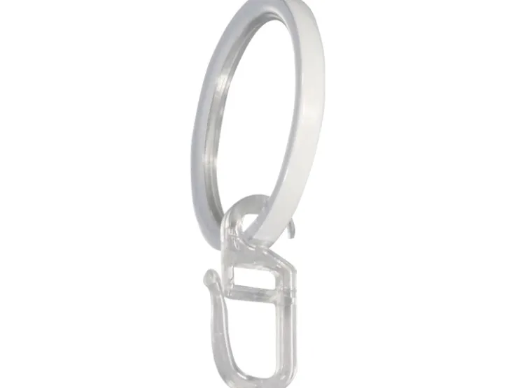 mydeco Gardinen-Ringe Weiß Ø 4 cm für Ø 2 cm Gardinenstangen inkl. Gardinenhaken