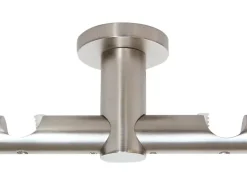 mydeco Gardinenstange-Deckenmontage Urban Edelstahl-Optik Ø 2,5 cm 2-läufig