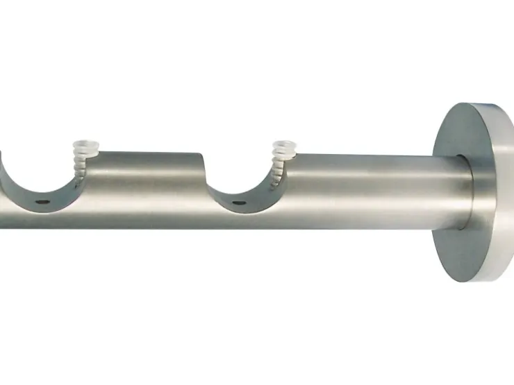 mydeco Gardinenstange-Halterung 2-läufig Function Edelstahl-Optik Ø 2 cm