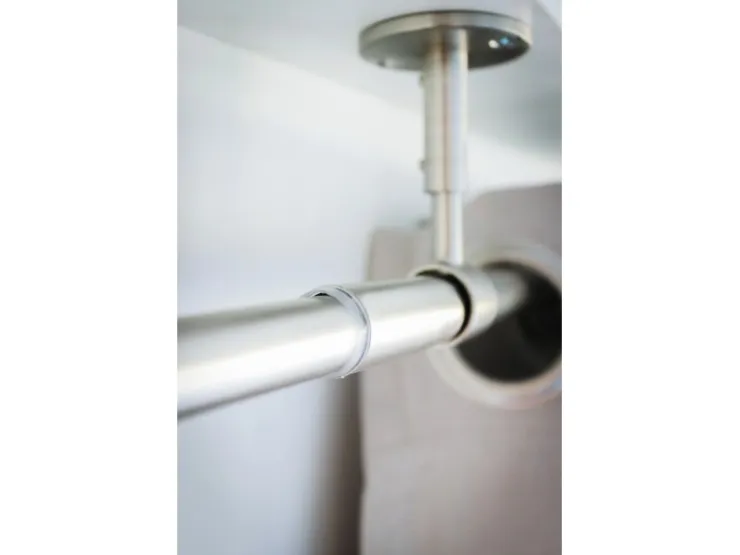mydeco Gardinenstange-Komplettset 2in1 ausziehbar Edelstahl-Optik 160-280cm