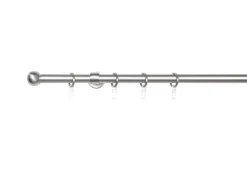 mydeco Gardinenstange-Komplettset 2in1 ausziehbar Edelstahl-Optik 160-280cm