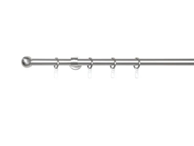 mydeco Gardinenstange-Komplettset 2in1 ausziehbar Edelstahl-Optik 160-280cm