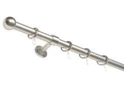 mydeco Gardinenstange-Komplettset 2in1 ausziehbar Edelstahl-Optik 160-280cm