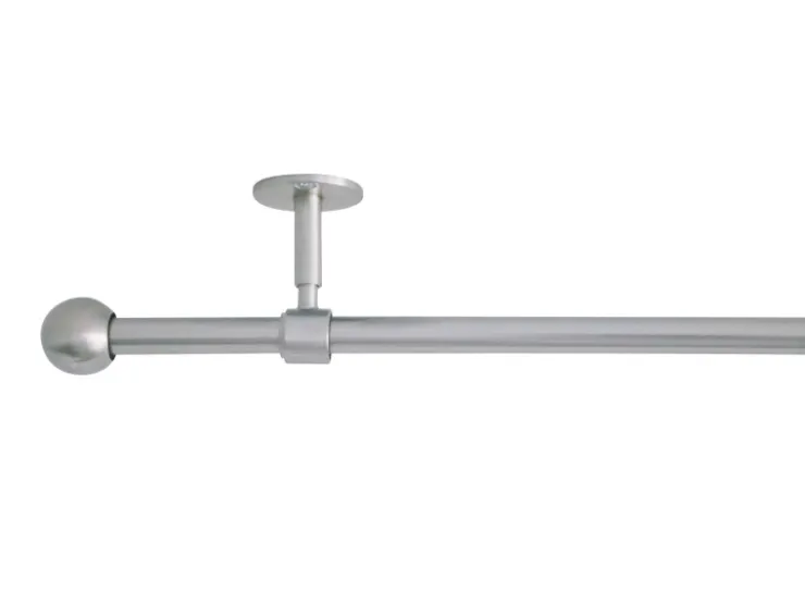 mydeco Gardinenstange-Komplettset 2in1 ausziehbar Edelstahl-Optik 160-280cm