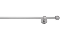 mydeco Gardinenstange-Komplettset 2in1 ausziehbar Edelstahl-Optik 160-280cm