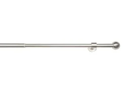 mydeco Gardinenstange-Komplettset 2in1 ausziehbar Edelstahl-Optik 160-280cm