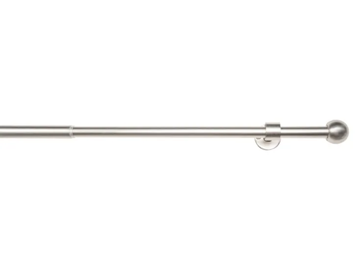 mydeco Gardinenstange-Komplettset 2in1 ausziehbar Edelstahl-Optik 160-280cm