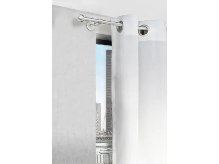mydeco Gardinenstange-Komplettset 2in1 ausziehbar Edelstahl-Optik 160-280cm