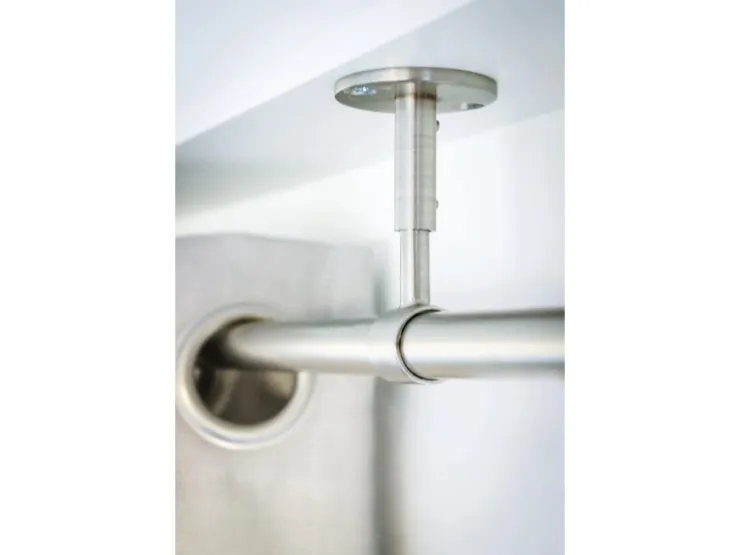 mydeco Gardinenstange-Komplettset 2in1 ausziehbar Edelstahl-Optik 160-280cm