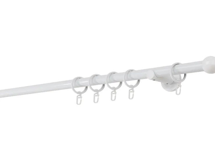 mydeco Maß-Gardinenstange mit Endstück Ball Weiß Ø 2 cm x 220 cm* Gardinenstangen