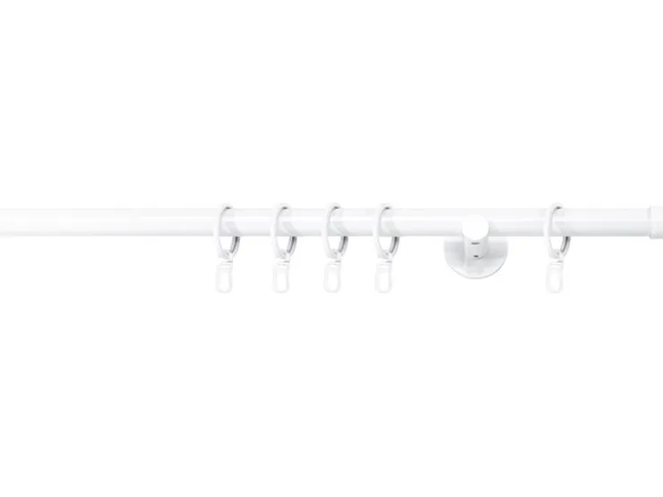 mydeco Maß-Gardinenstange mit Endstück Cap Weiß Ø 2 cm x 170 cm